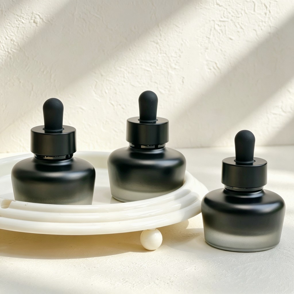 Luxury Skincare Serum - 30ml 반투명 유리 드롭퍼 병, 차광