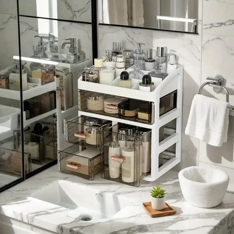 Luxury Skincare Organizer - 화장품 수납함 메이크업 케이스 브러쉬 립스틱