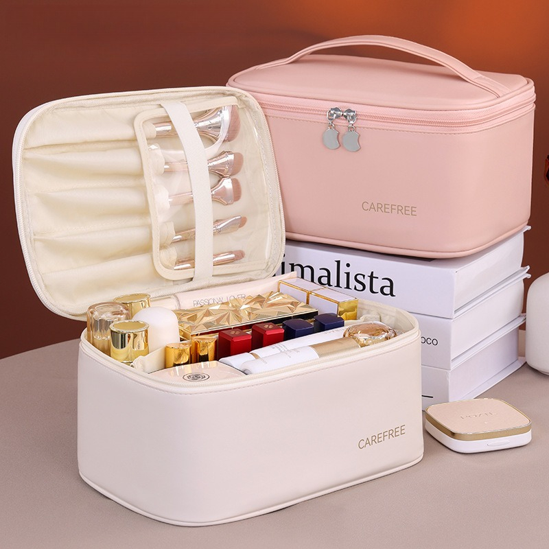 여성용 고급 PU 메이크업 가방 - 지퍼 잠금 장치가  - Luxury Skincare Organizer 리뷰 및 가격