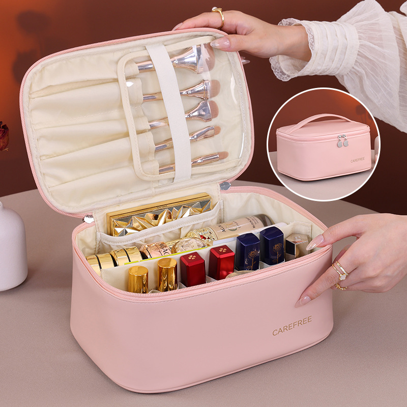 여성용 고급 PU 메이크업 가방 - 지퍼 잠금 장치가  - Luxury Skincare Organizer 리뷰 및 가격