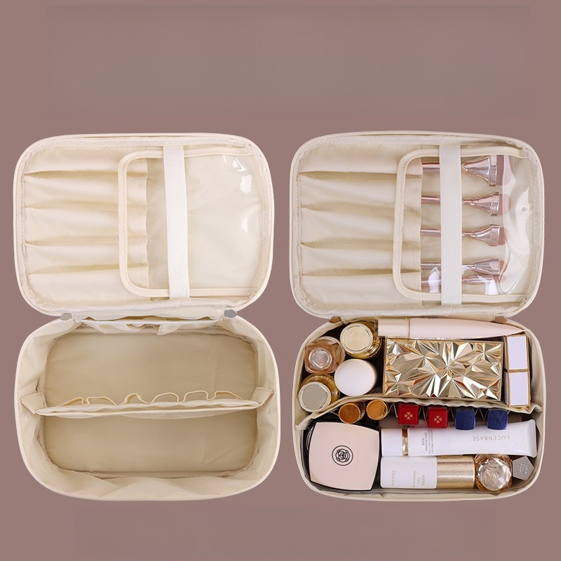 여성용 고급 PU 메이크업 가방 - 지퍼 잠금 장치가  - Luxury Skincare Organizer 리뷰 및 가격