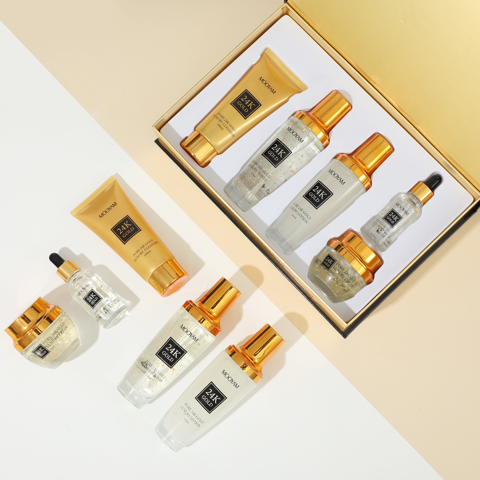 24K 골드 럭셔리 보습 안티 링클 세트 잔주름 감소  - Luxury Skincare Anti Aging 리뷰 및 가격
