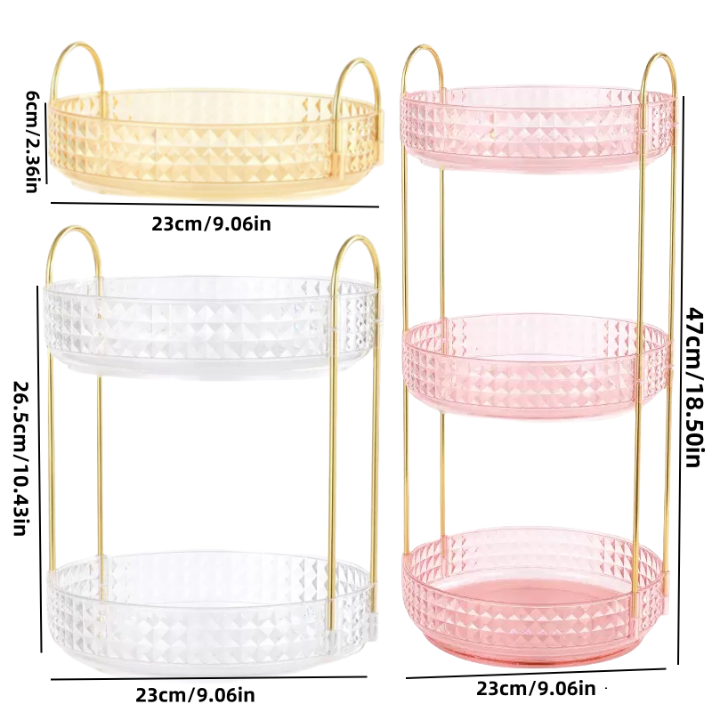 1개/고급 화장품 보관함 데스크탑 회전식 화장대 정리함 - Luxury Skincare Organizer 리뷰 및 가격