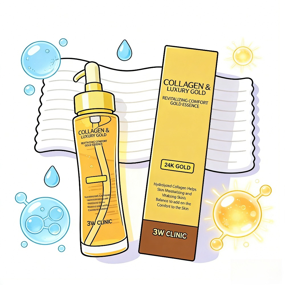 3WCLINIC 콜라겐 & 럭셔리 골드 24K 골드 에 - Luxury Skincare Serum 리뷰 및 가격